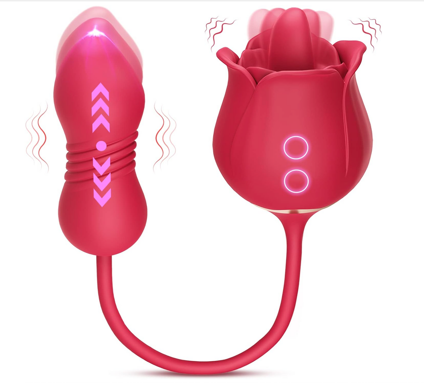 Rose Sex Toy Dildo Vibrator - 3in1