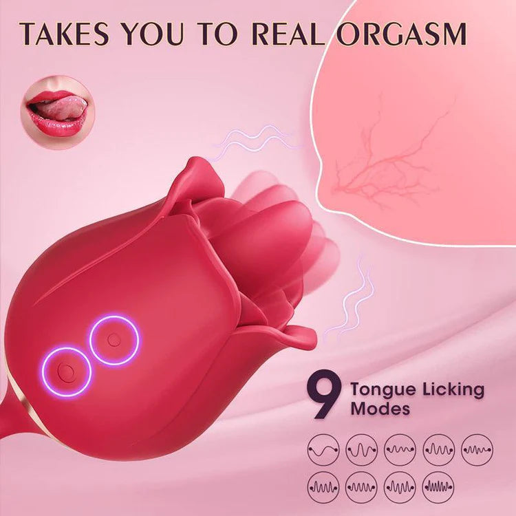 Rose Sex Toy Dildo Vibrator - 3in1